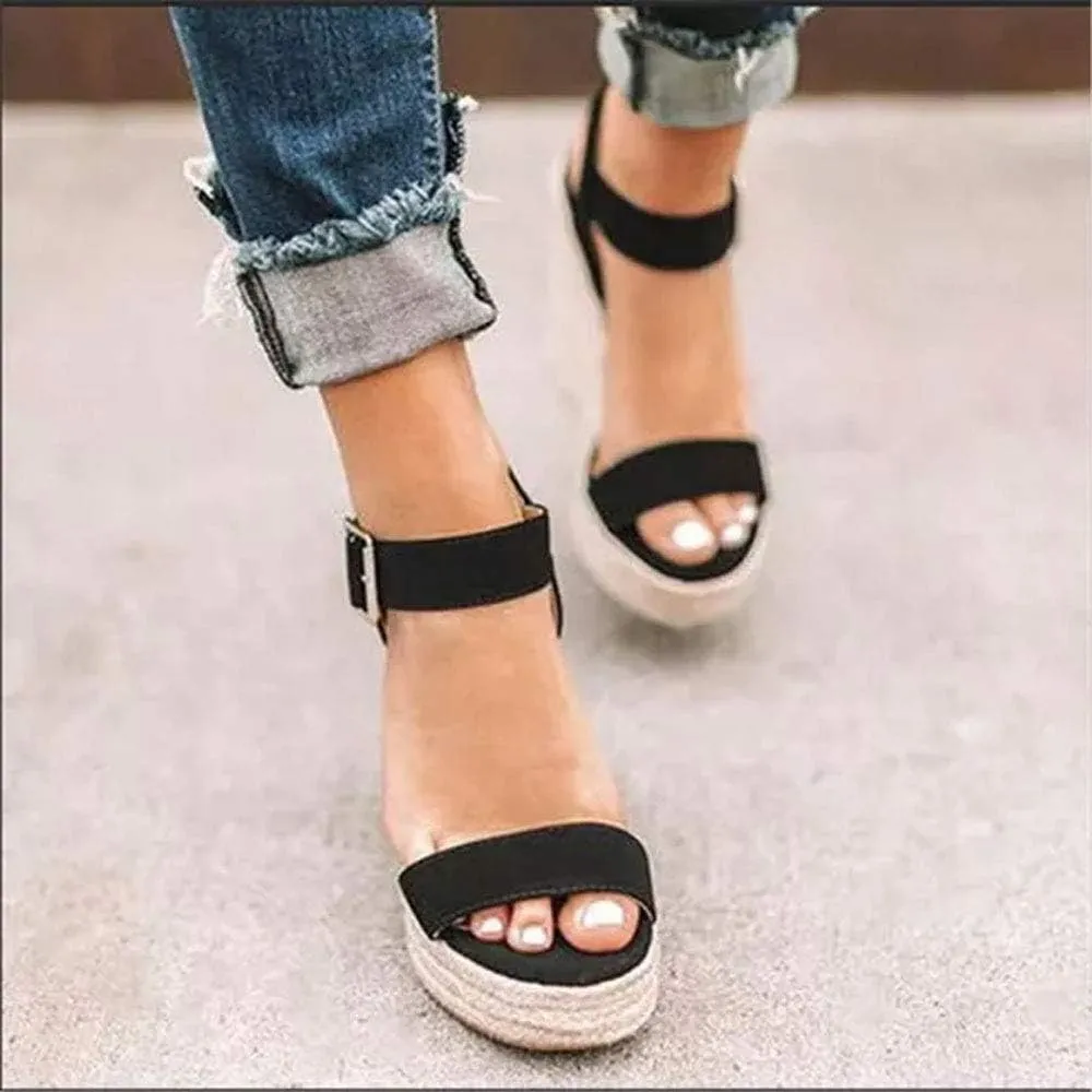 Women's Platform Sandals Wedge Ankle Strap Open Toe Sandals