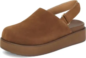 Women's Platform Slingback Clogs Suede Leather Short Ankle Mini Boots Comfy House Sneakers Anti-Slip Boot with Back Strap