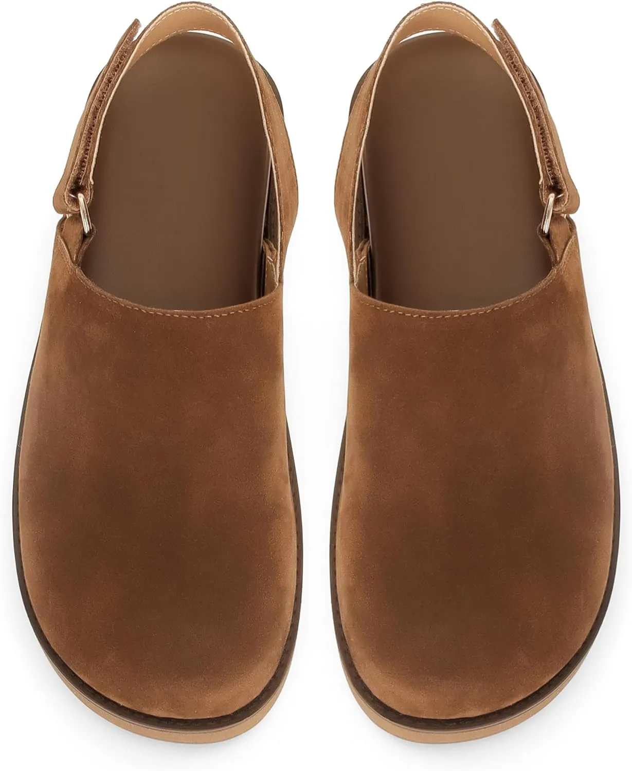 Women's Platform Slingback Clogs Suede Leather Short Ankle Mini Boots Comfy House Sneakers Anti-Slip Boot with Back Strap