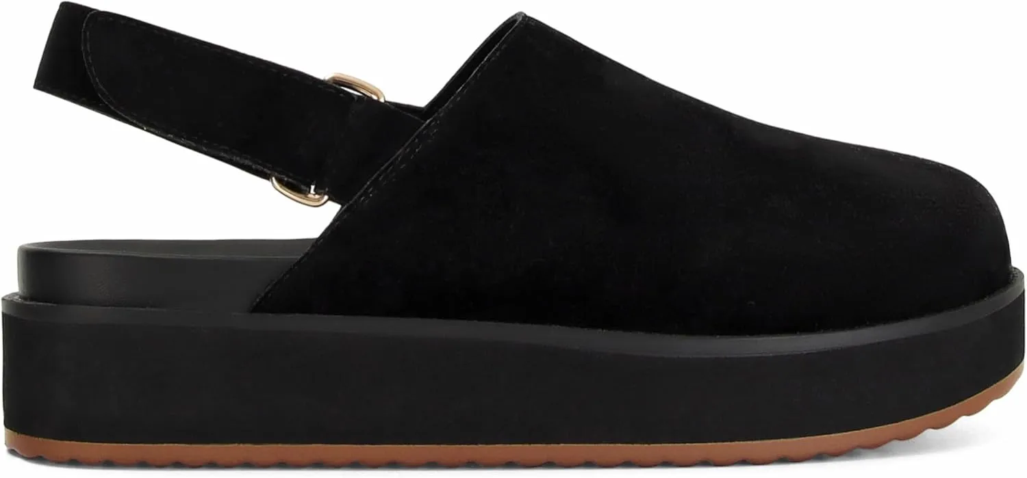 Women's Platform Slingback Clogs Suede Leather Short Ankle Mini Boots Comfy House Sneakers Anti-Slip Boot with Back Strap