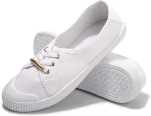 Women's Slip on Canvas Sneakers Low Top Comfort Walking Shoes Casual PU Sneakers Fashion Tennis Shoes
