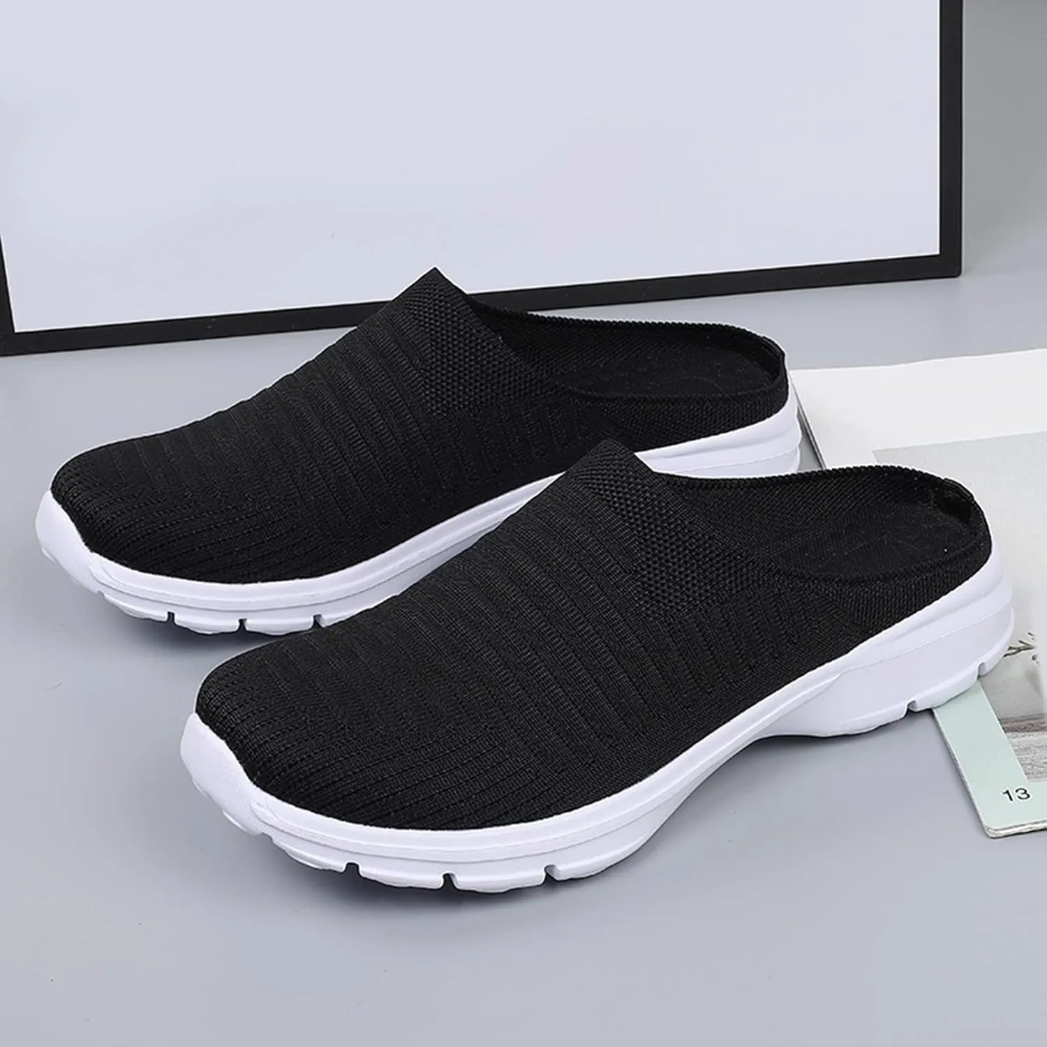 Womens Slip On Sneakers Casual Comfortable Walking Shoes Lightweight Canvas Flats Breathable Mesh Non Slip Loafers