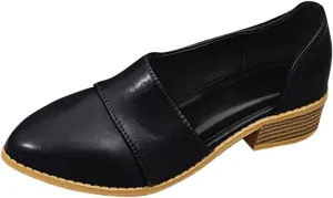 Women's Summer Boots 2025 Fashion Side Cut Out Flat Loafer Pointed Toe Chunky Block Low Heel Western Ankle Booties