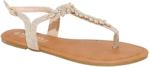 Womens T-Strap Buckle Flats Sandals