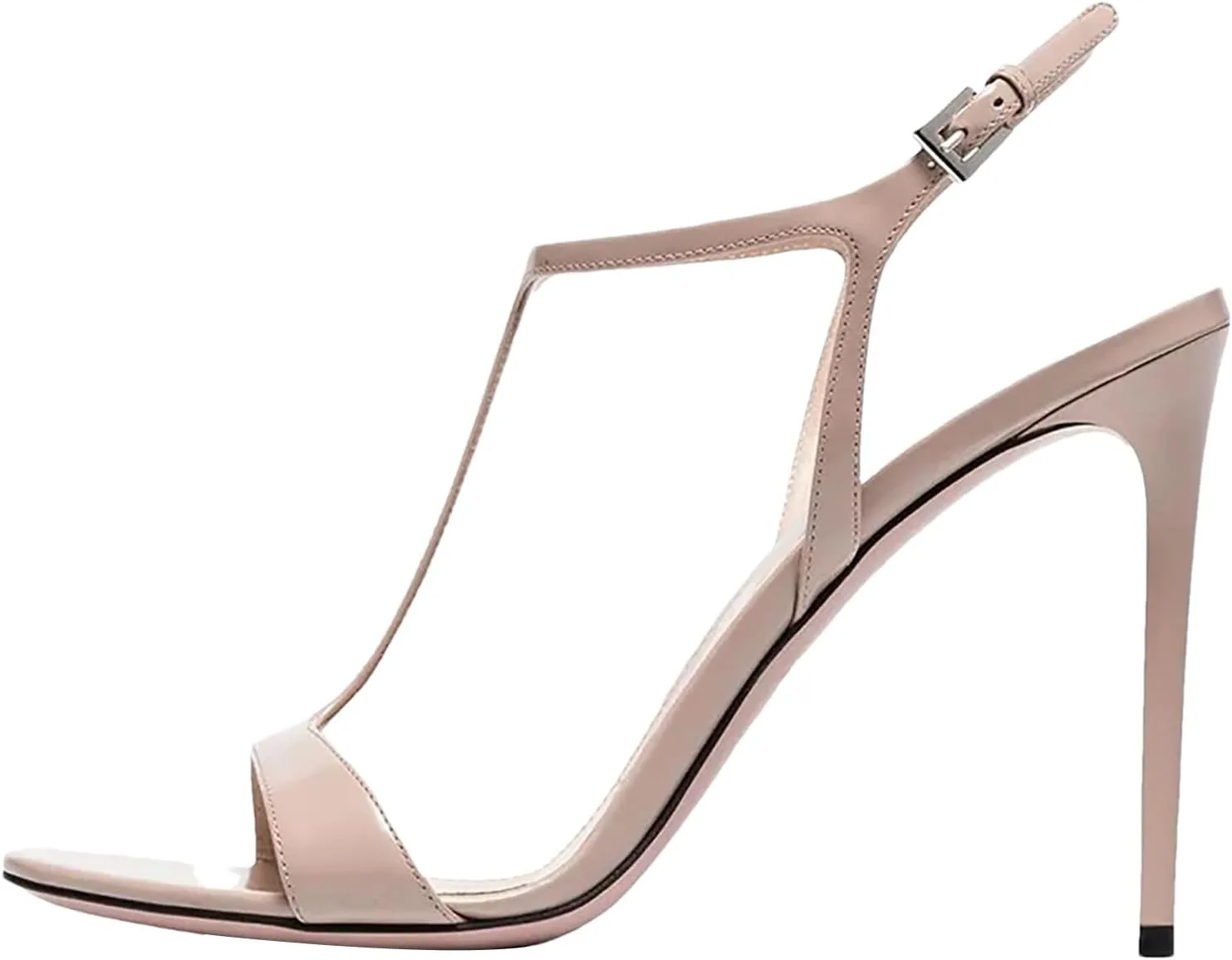 Women's T-Strap Stiletto Sandals, Peep Toe Evening Wedding Heels