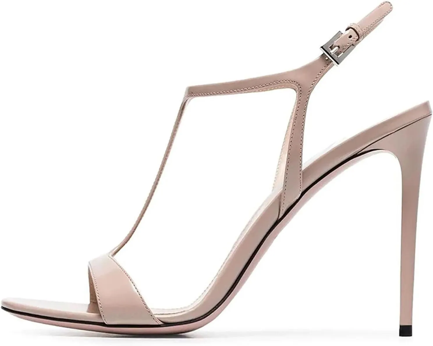 Women's T-Strap Stiletto Sandals, Peep Toe Evening Wedding Heels