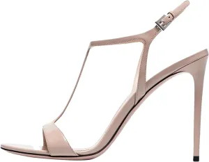 Women's T-Strap Stiletto Sandals, Peep Toe Evening Wedding Heels