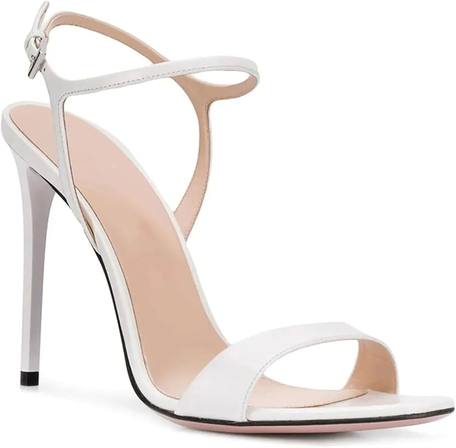 Women's T-Strap Stiletto Sandals, Peep Toe Evening Wedding Heels