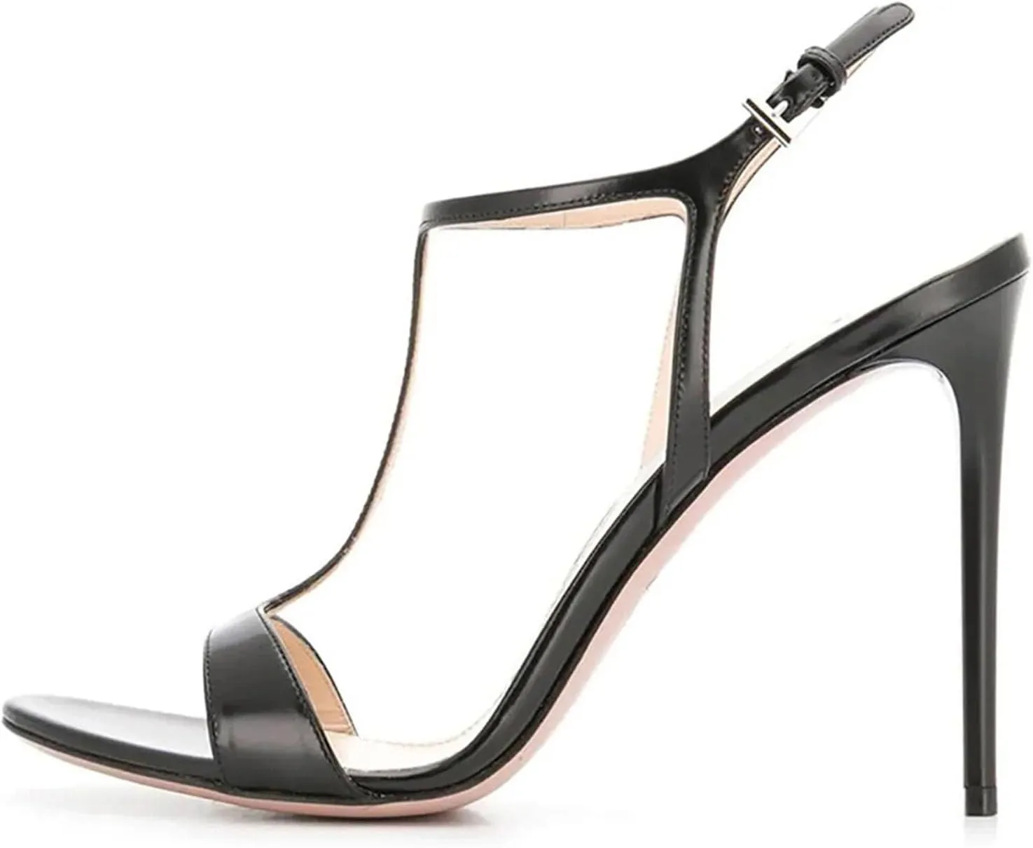 Women's T-Strap Stiletto Sandals, Peep Toe Evening Wedding Heels