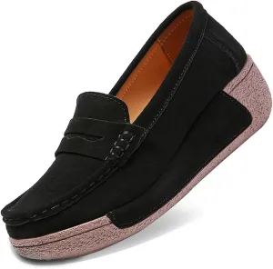Women's Wedge Loafers Platform Sneakers Slip-ons Shoes for Casual Walking
