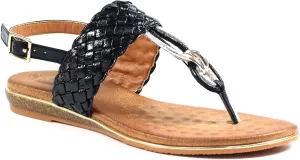 Womens/Ladies Dawley Sandals (5) (Black)