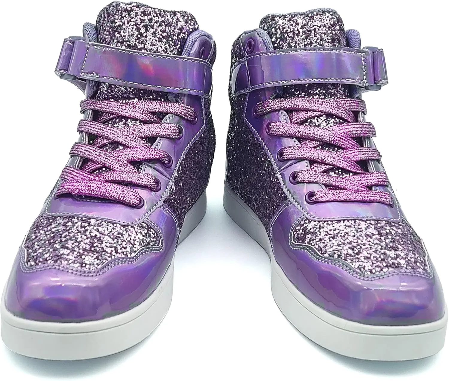 Wooowyet Glitter Shoes Kids High Top Sneakers for Boys Girls Gift Party Birthday Christmas Halloween