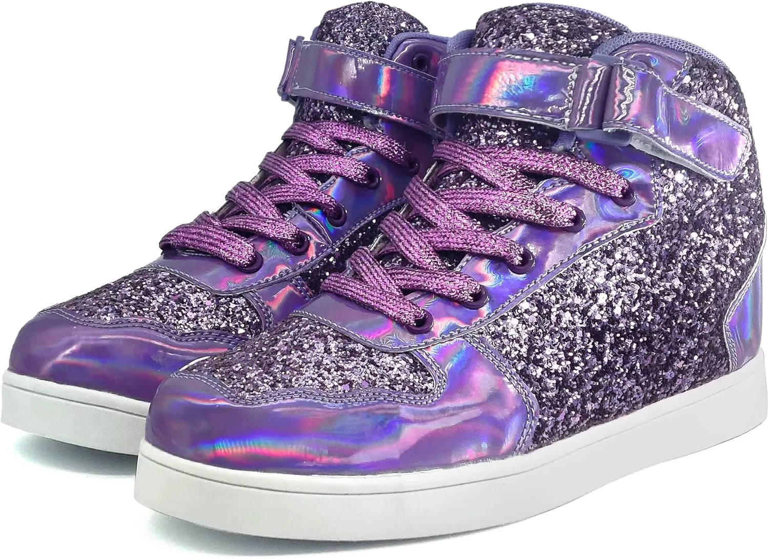 Wooowyet Glitter Shoes Kids High Top Sneakers for Boys Girls Gift Party Birthday Christmas Halloween