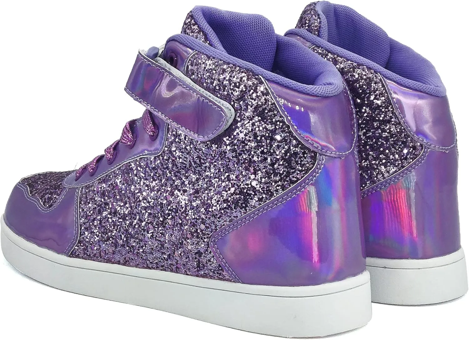 Wooowyet Glitter Shoes Kids High Top Sneakers for Boys Girls Gift Party Birthday Christmas Halloween