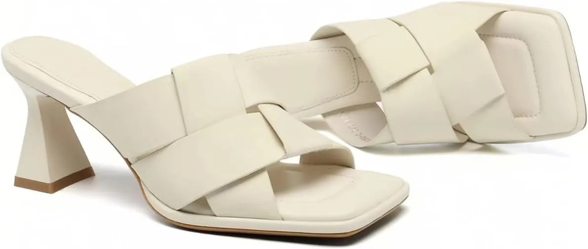 Woven Design Women's Pumps Kitten-Heel Genuine Leather Peep-Toe Sandals for Women Cool Comfort Elegance Casual&Office