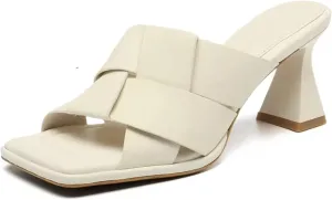 Woven Design Women's Pumps Kitten-Heel Genuine Leather Peep-Toe Sandals for Women Cool Comfort Elegance Casual&Office