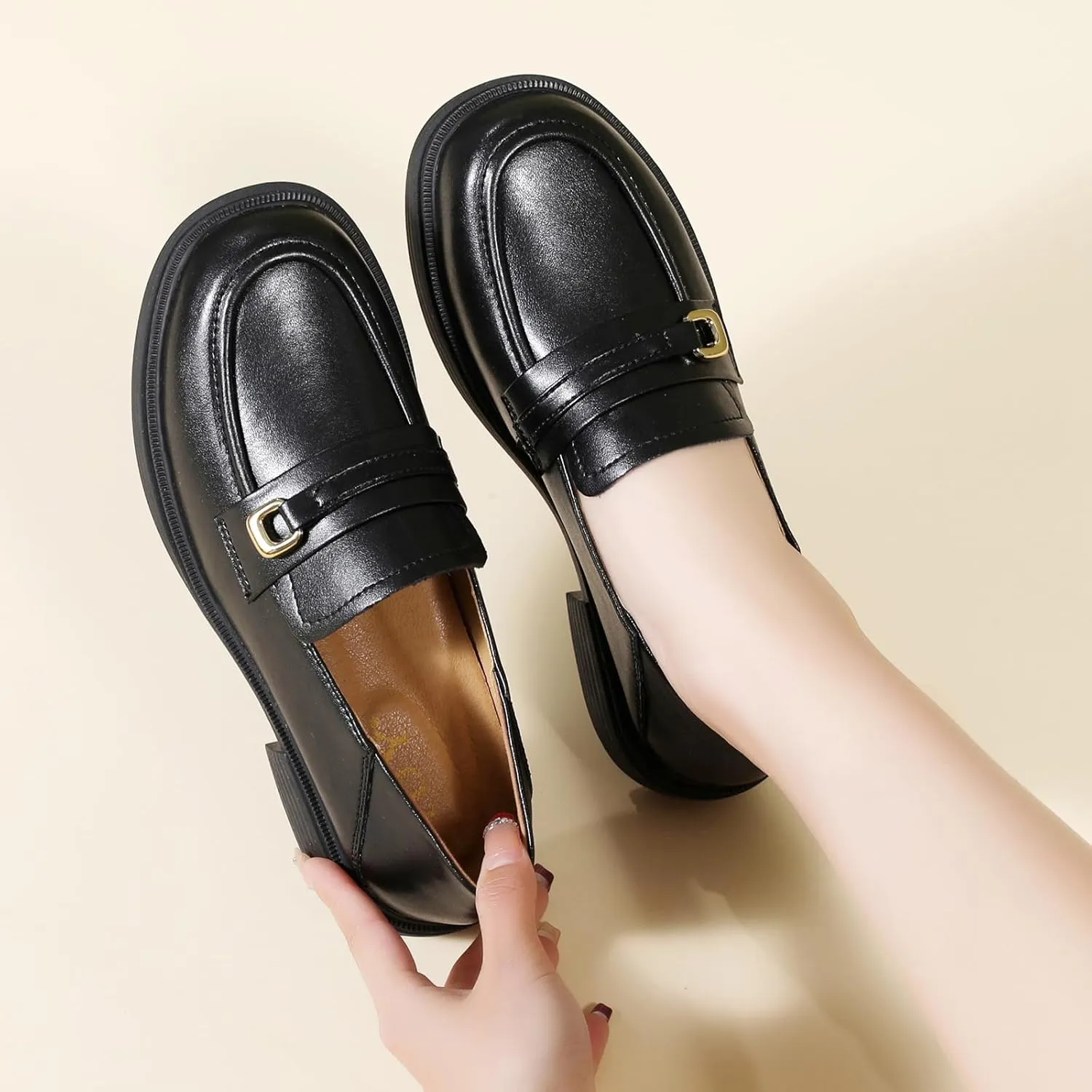 XMM Loafers for Women Penny Women's Loafers & Slip-ons Round Toe Ladies Flats Shoes Comfortable Dressy Office Non Slip Work Business Casual Shoes