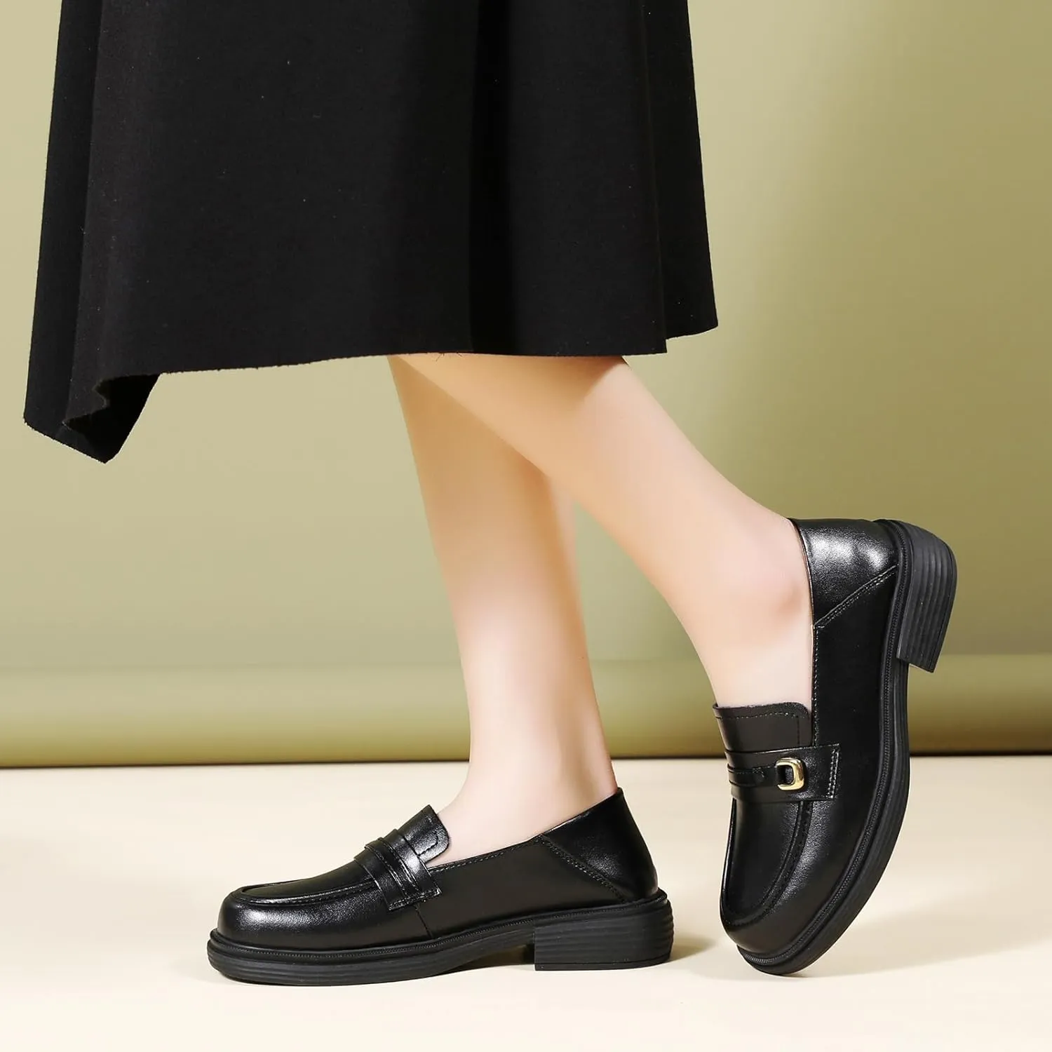 XMM Loafers for Women Penny Women's Loafers & Slip-ons Round Toe Ladies Flats Shoes Comfortable Dressy Office Non Slip Work Business Casual Shoes