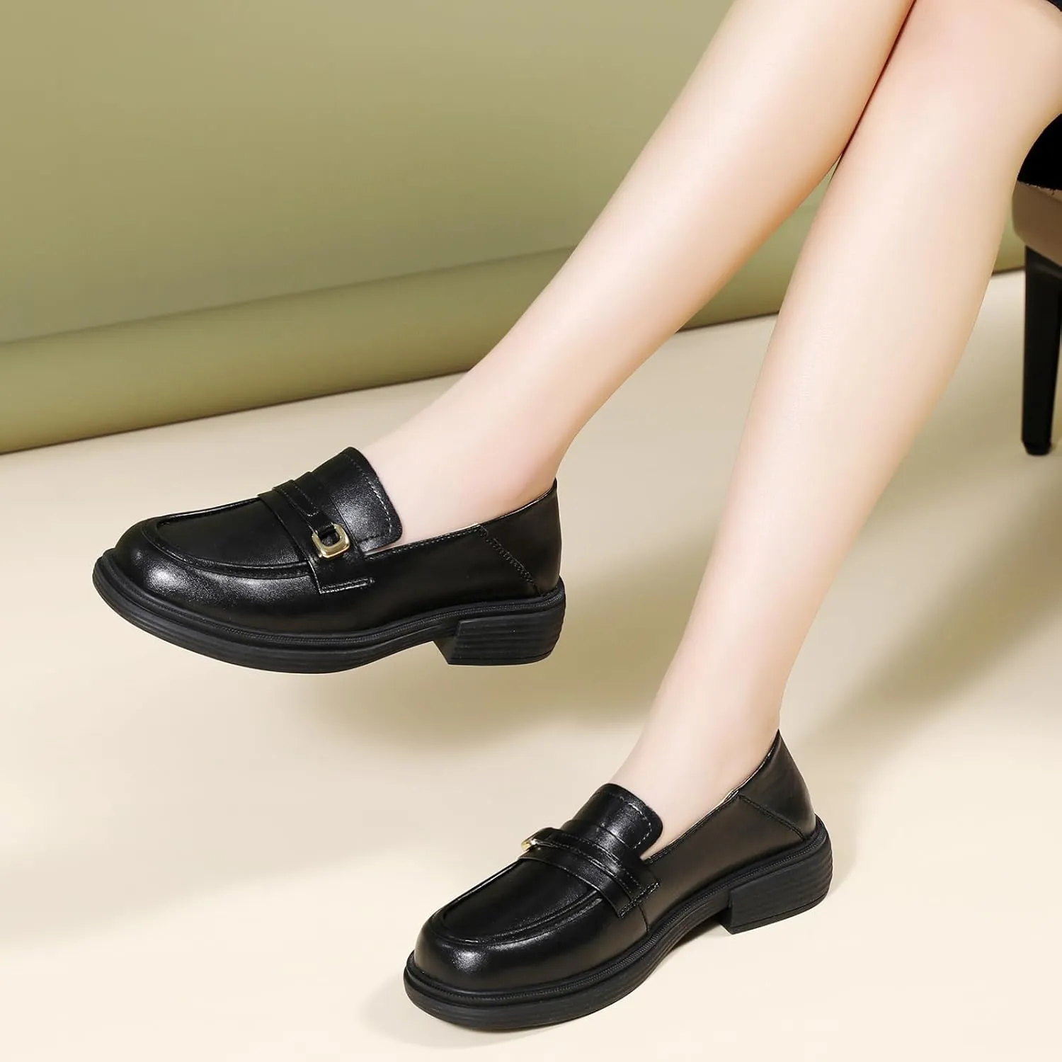 XMM Loafers for Women Penny Women's Loafers & Slip-ons Round Toe Ladies Flats Shoes Comfortable Dressy Office Non Slip Work Business Casual Shoes