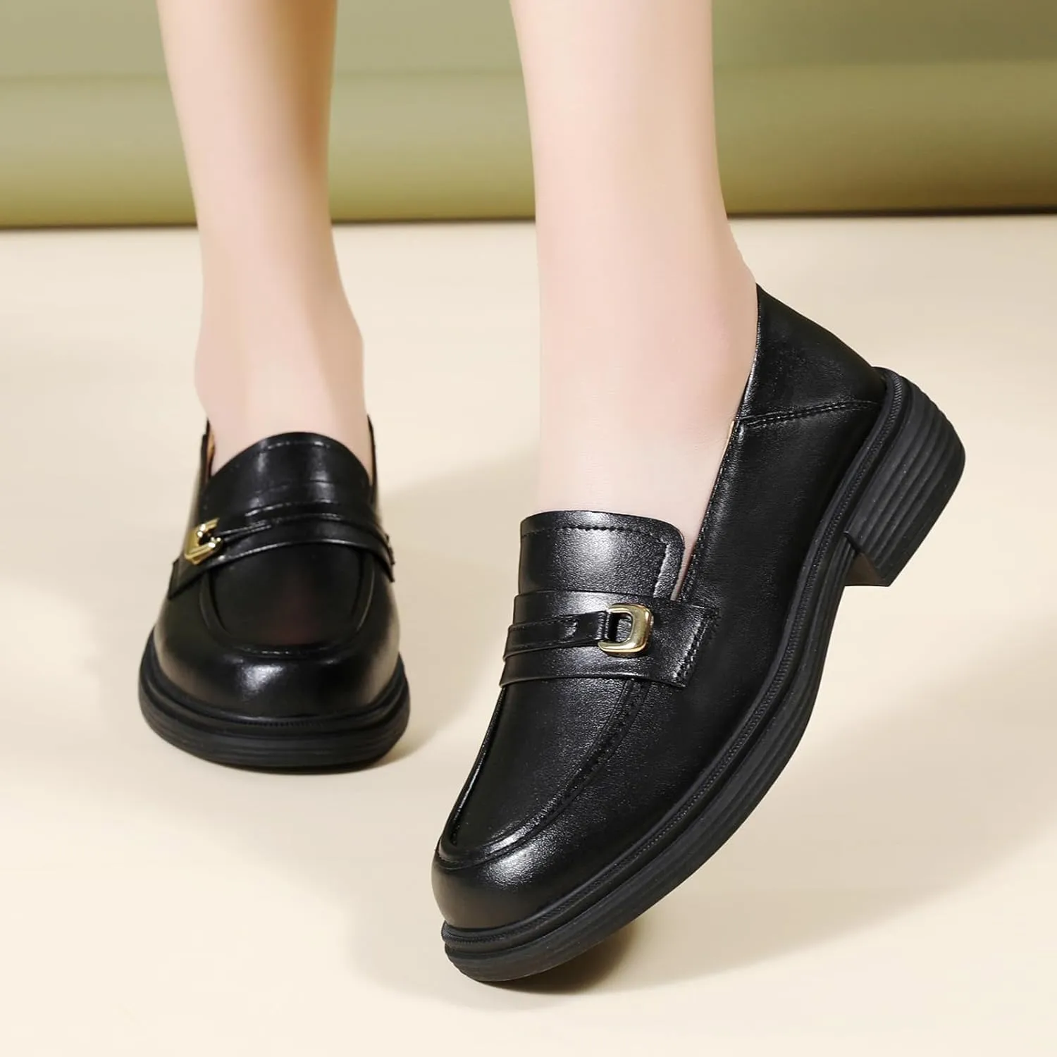 XMM Loafers for Women Penny Women's Loafers & Slip-ons Round Toe Ladies Flats Shoes Comfortable Dressy Office Non Slip Work Business Casual Shoes