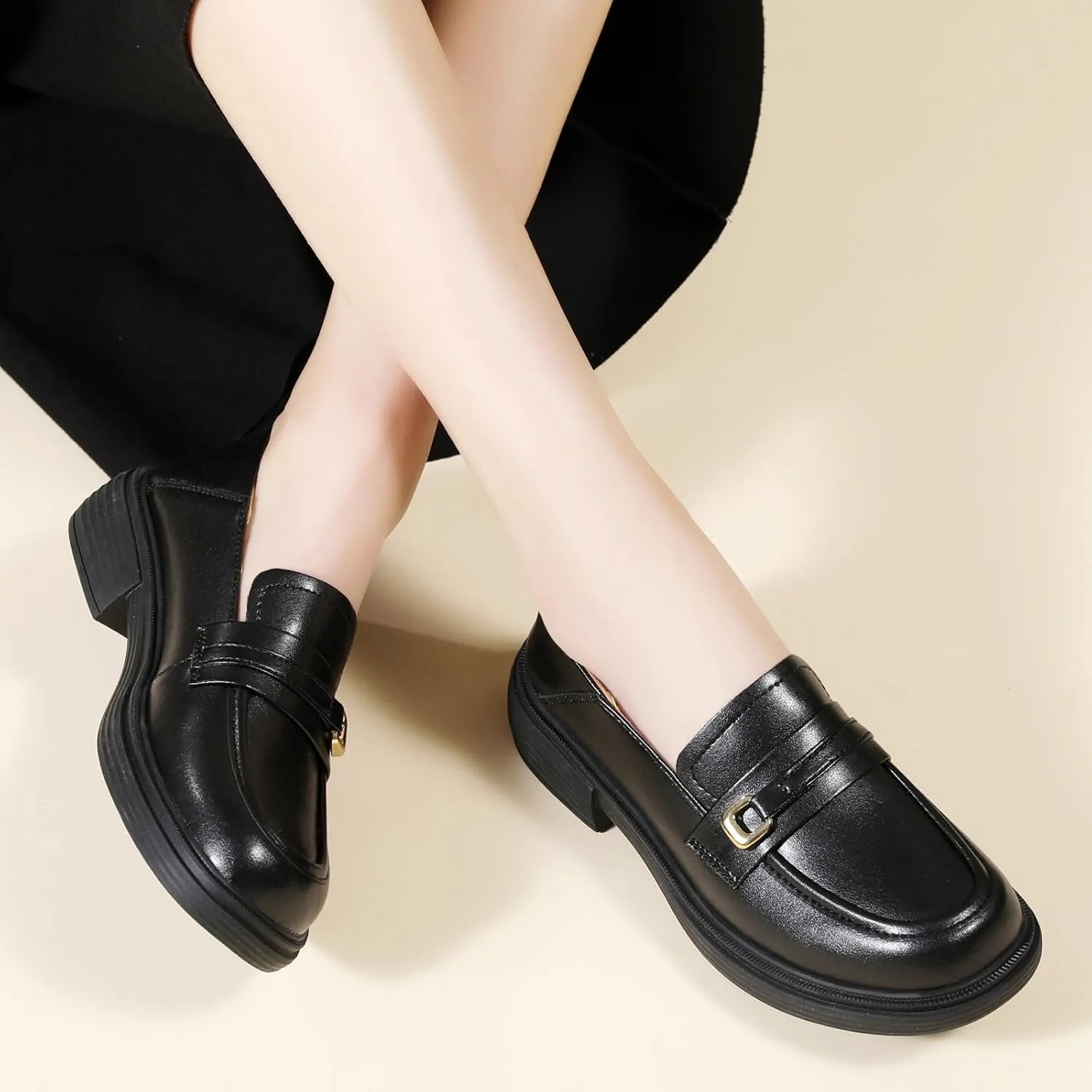 XMM Loafers for Women Penny Women's Loafers & Slip-ons Round Toe Ladies Flats Shoes Comfortable Dressy Office Non Slip Work Business Casual Shoes