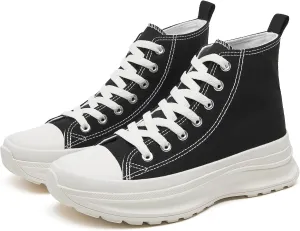 Yageyan Womens High Top Sneakers - Platform Shoes, Canvas, Tennis, Classic, Casual, Comfortable