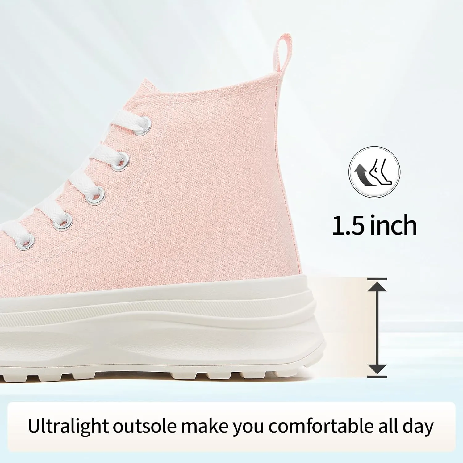 Yageyan Womens High Top Sneakers - Platform Shoes, Canvas, Tennis, Classic, Casual, Comfortable