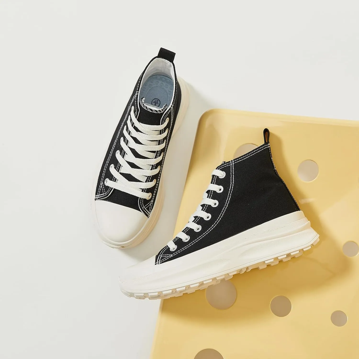 Yageyan Womens High Top Sneakers - Platform Shoes, Canvas, Tennis, Classic, Casual, Comfortable