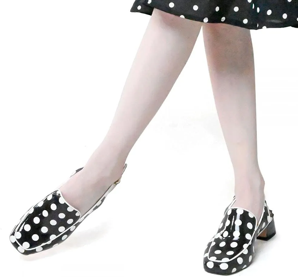 YDN Women Closed Square Toe Block Low Heels Slingback Formal Loafer Dressy Shoes Office Lady Pump Size 4-15 US