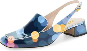 YDN Women Closed Square Toe Block Low Heels Slingback Formal Loafer Dressy Shoes Office Lady Pump Size 4-15 US