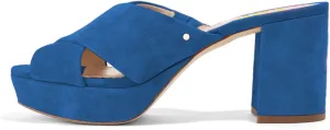 YDN Women Cross Strap Peep Toe Platform Chunky Block Heel Mules Pumps Slide Sandals Size 4-15 US