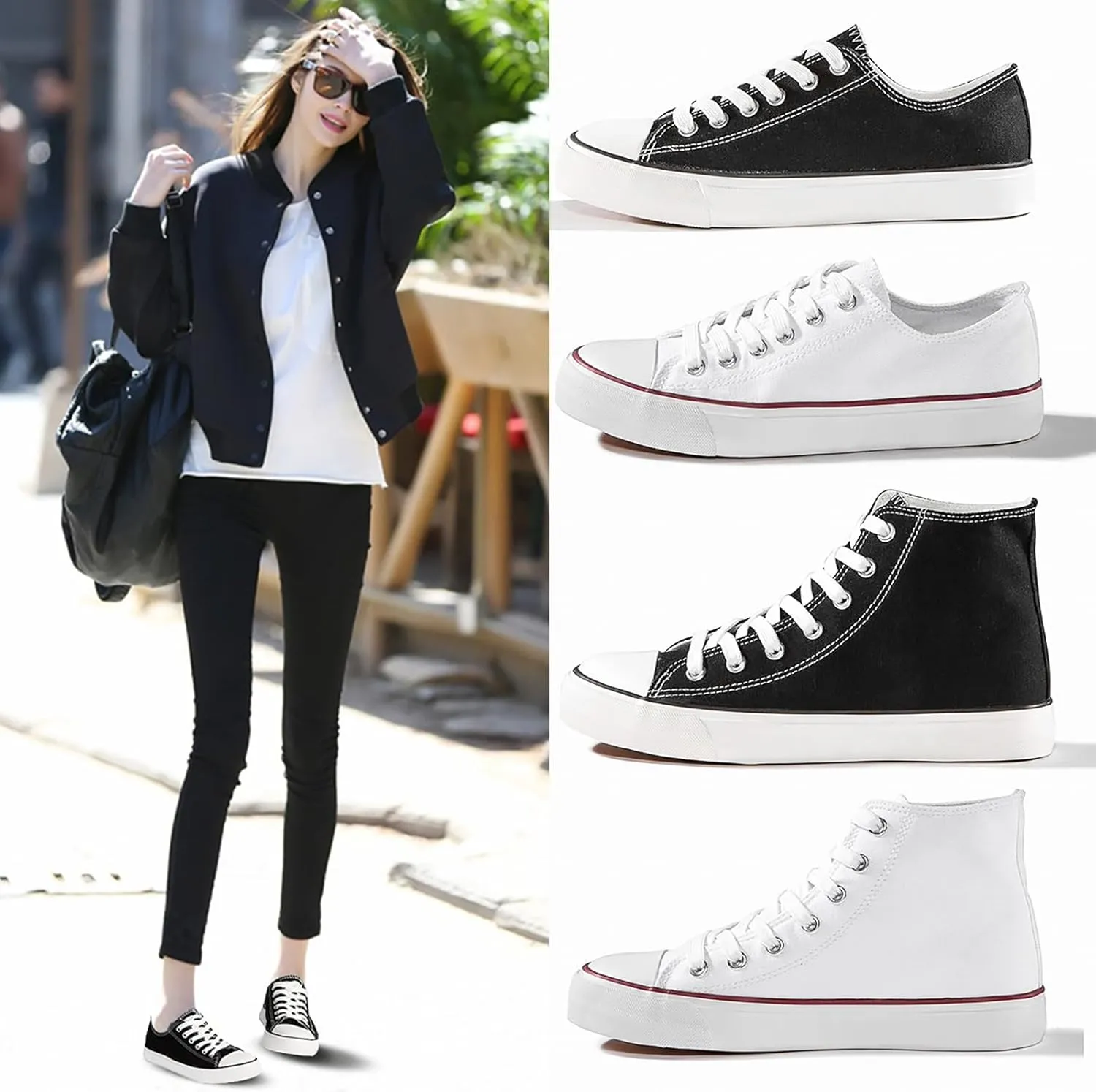 ZGR Women's Canvas Low Top Sneaker Lace-up Classic Casual Shoes for Women
