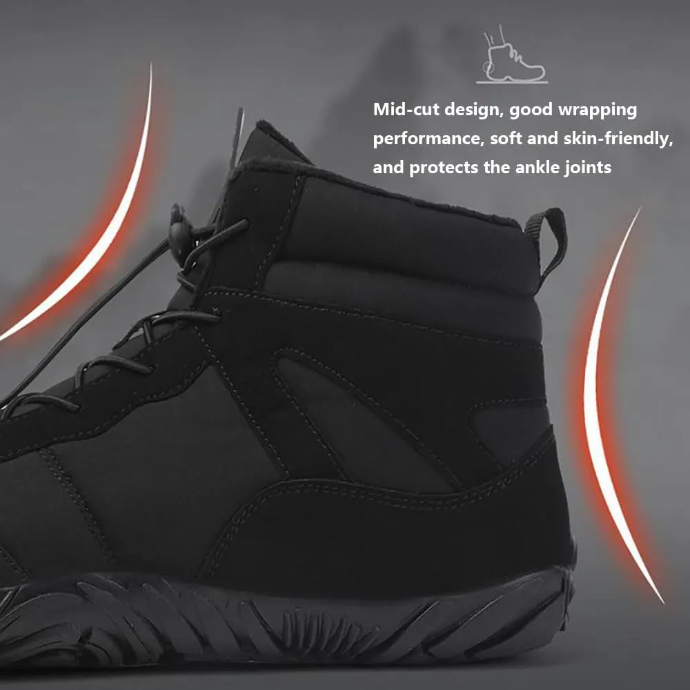 Zureto Hike Winter Footwear Barefoot Shoes Women Men, Autumn Winter Waterproof Wide Toe Box Barefoot Shoes Walking Boots