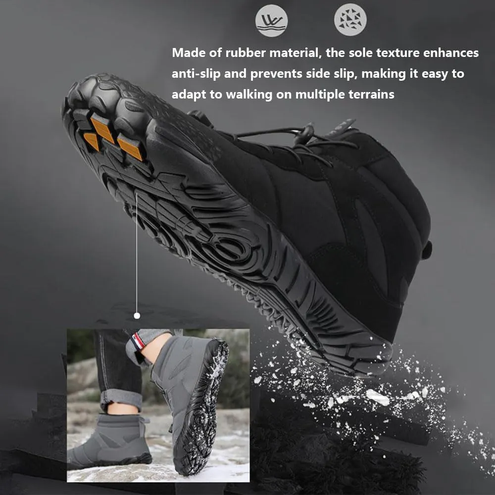 Zureto Hike Winter Footwear Barefoot Shoes Women Men, Autumn Winter Waterproof Wide Toe Box Barefoot Shoes Walking Boots