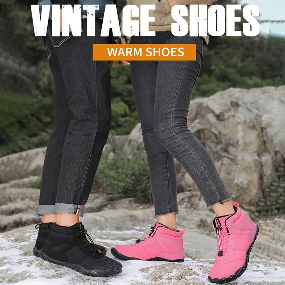 Zureto Hike Winter Footwear Barefoot Shoes Women Men, Autumn Winter Waterproof Wide Toe Box Barefoot Shoes Walking Boots